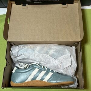 New Adidas Light Blue Green Metallic Sneakers